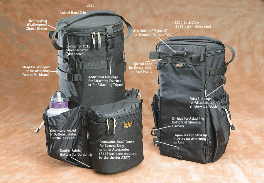 L511 — Compact Long Lens Case 500 (w/ shoulder strap)