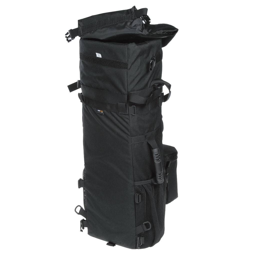 Rear/side view with lid partially pulled back.