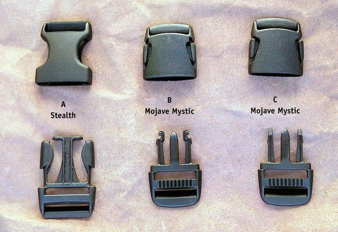 Long lens case buckles. The style found on current L127s, L128s and all long lens cases is the “Stealth A.”
