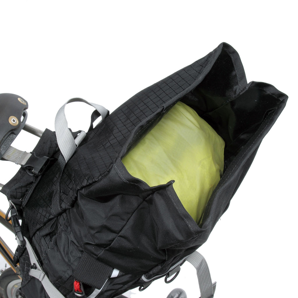 The Rolltop models feature side gussets for easier folding of the top.
