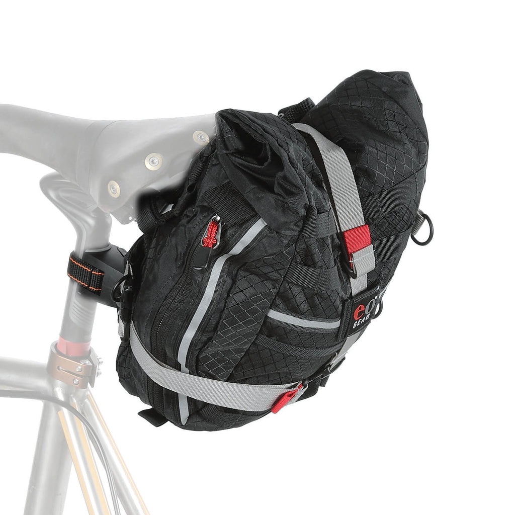 We typically recommend a Dual-mount bracket for use with the Rolltop bags. (6.6 shown, 8.2 is slightly wider and has gray side panels.)