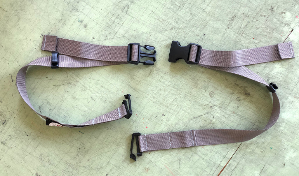 Optional waist belt (25mm/1" wide) clips to the Aeropouch, converting into a mini fanny pack (# 2585).