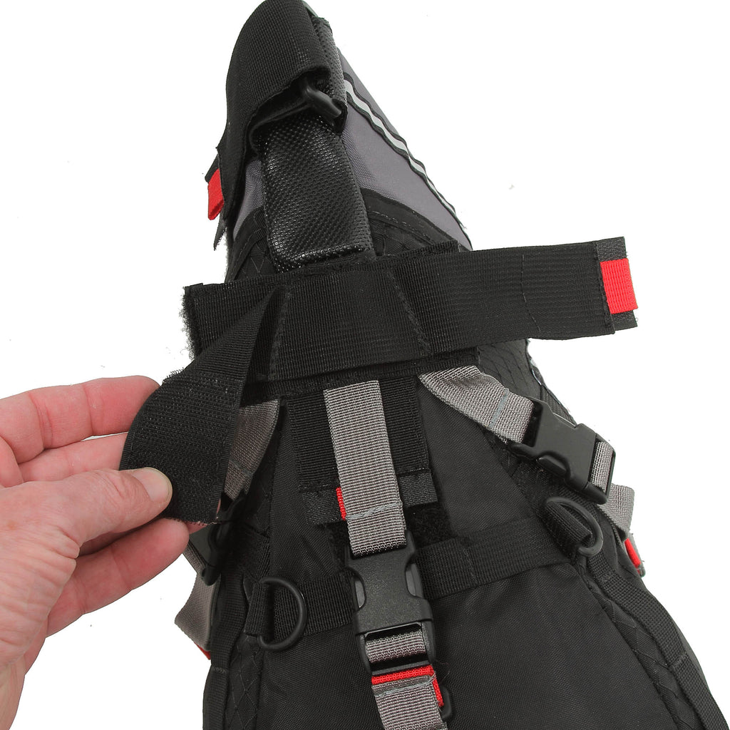 The foundation of the attachment system is this, the Saddle Rail Bar (SRB) system which clamps the top of the bag very securely to the rails of your saddle. 