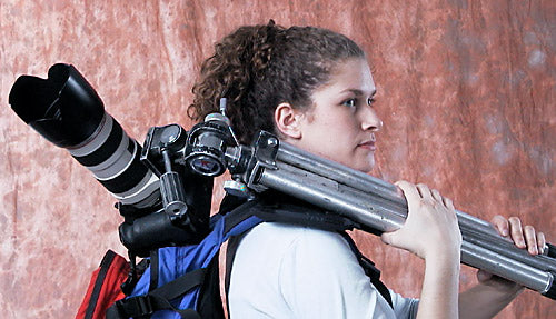 Pad gives extra comfort when carrying tripod on shoulder